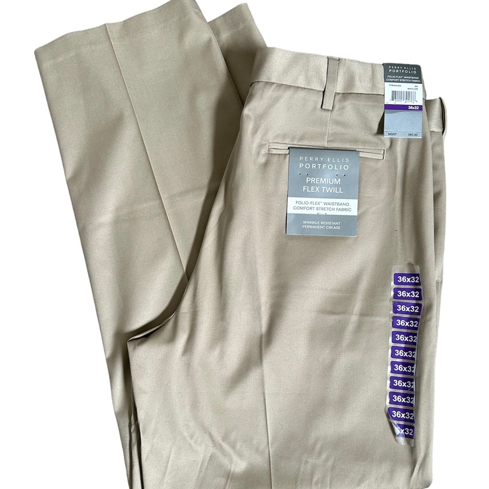 Perry Ellis Portfolio Khaki Dress Pants 36x32